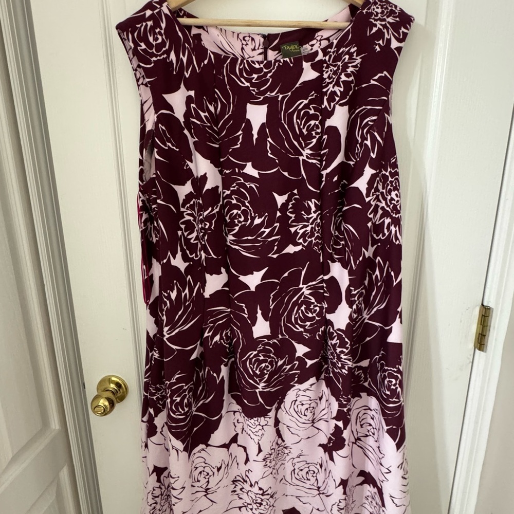 Floral Burgundy and White Dress
